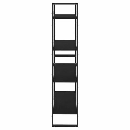 Bokhylla 4 hyllplan svart 80x30x140 cm massiv furu