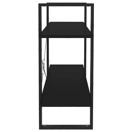 Bokhylla 2 hyllplan svart 100x30x70 cm konstruerat trä