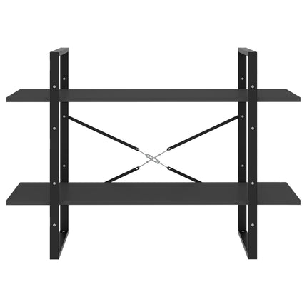 Bokhylla 2 hyllplan grå 100x30x70 cm konstruerat trä