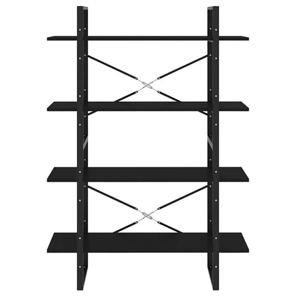 Bokhylla 4 hyllplan svart 100x30x140 cm konstruerat trä