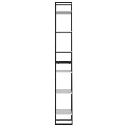 Bokhylla 6 hyllplan vit 40x30x210 cm konstruerat trä