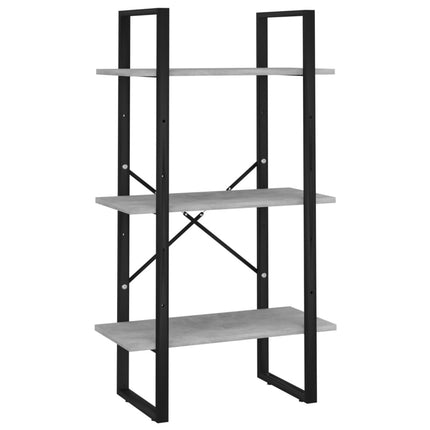 Förvaringshylla betonggrå 60x30x105 cm konstruerat trä