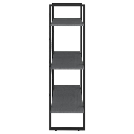 Bokhylla 3 hyllplan grå 80x30x105 cm massiv furu