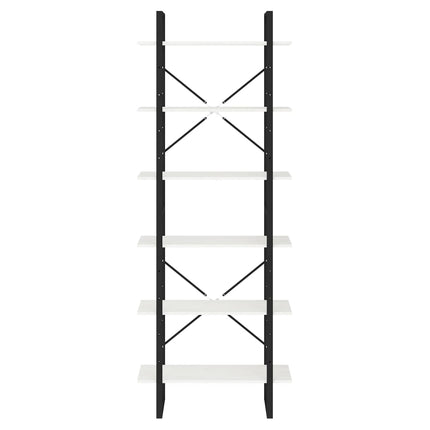 Hög bokhylla vit 80x30x210 cm massiv furu