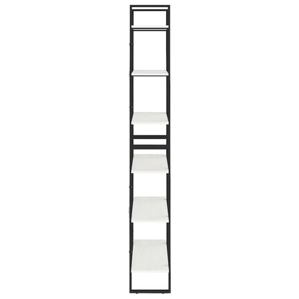 Hög bokhylla vit 80x30x210 cm massiv furu
