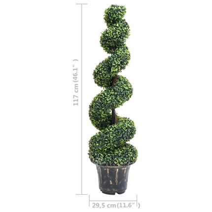 Konstväxt buxbomar spiral med kruka 117 cm grön