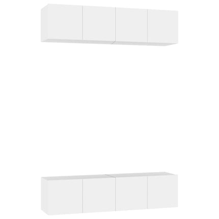 Tv-bänk set 4 st vit 60x30x30 cm konstruerat trä