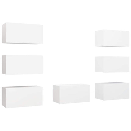 Tv-bänk set 7 st vit 30,5x30x60 cm konstruerat trä