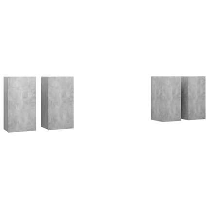 TV-skåp 4 delar betonggrå 30,5x30x60 cm konstruerat trä
