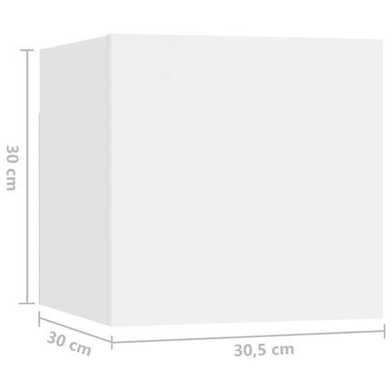 Sängbord vit 30,5x30x30 cm konstruerat trä