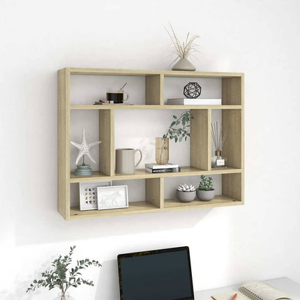 Vägghylla sonoma-ek 75x16x55 cm konstruerat trä