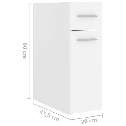 Apoteksskåp vit 20x45,5x60 cm konstruerat trä