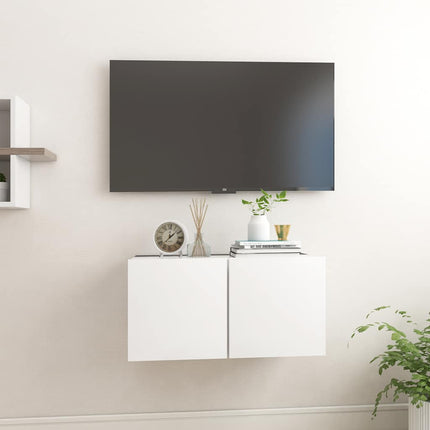 Hängande TV-skåp vit 60x30x30 cm