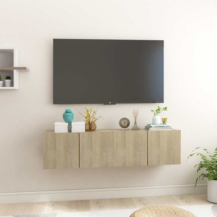 Hängande TV-skåp 2 st sonoma-ek 60x30x30 cm