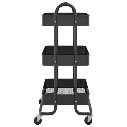 Rullvagn 3 våningar svart 43x34x79 cm stål