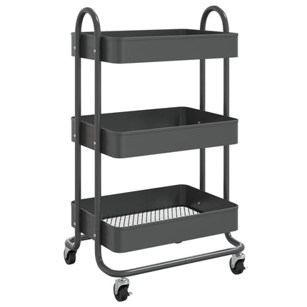 Rullvagn 3 våningar antracit 43x34x79 cm stål