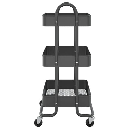 Rullvagn 3 våningar antracit 43x34x79 cm stål