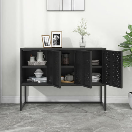 Skänk svart 105x35x75 cm stål