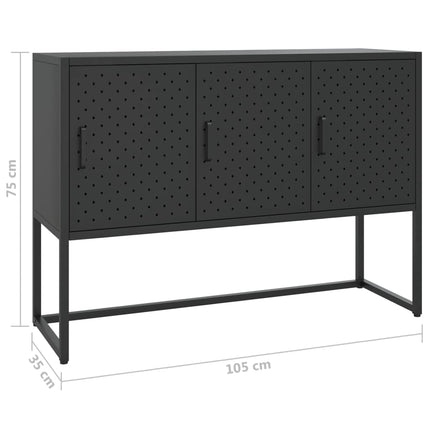 Skänk svart 105x35x75 cm stål