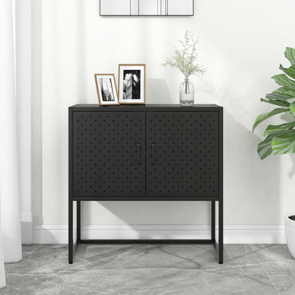 Skänk svart 75x35x75 cm stål