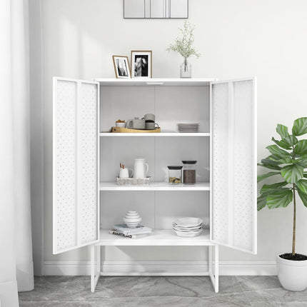Högskåp vit 80x35x135 cm stål