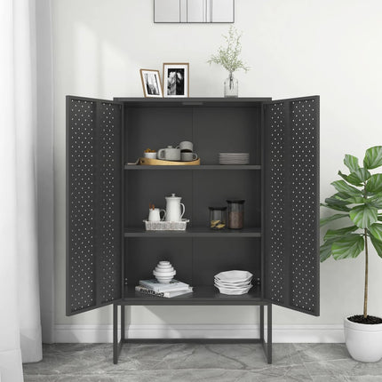 Högskåp antracit 80x35x135 cm stål