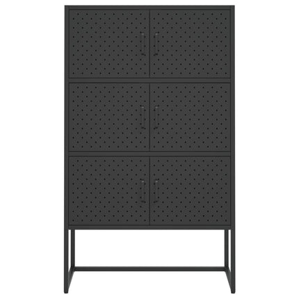 Högskåp svart 80x35x135 cm stål