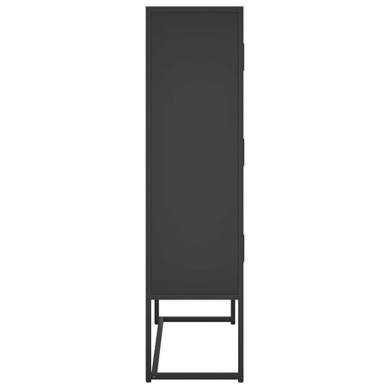 Högskåp svart 80x35x135 cm stål