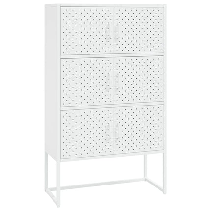 Högskåp vit 80x35x135 cm stål