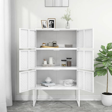 Högskåp vit 80x35x135 cm stål