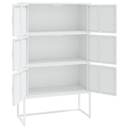Högskåp vit 80x35x135 cm stål