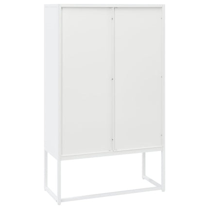 Högskåp vit 80x35x135 cm stål
