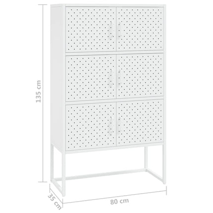 Högskåp vit 80x35x135 cm stål