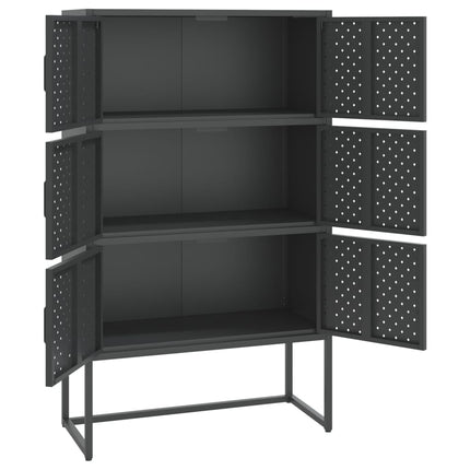 Högskåp antracit 80x35x135 cm stål