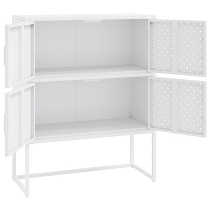 Högskåp vit 80x35x100 cm stål