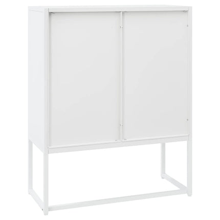 Högskåp vit 80x35x100 cm stål