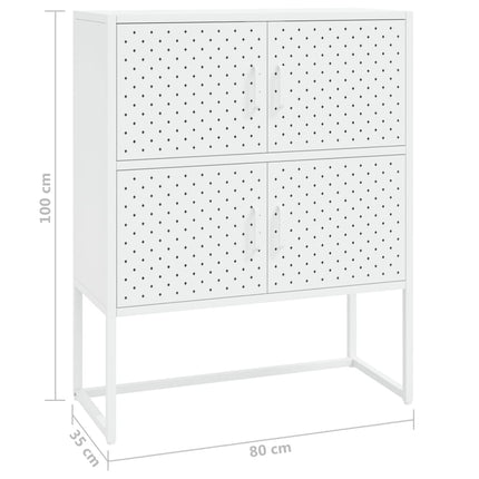 Högskåp vit 80x35x100 cm stål