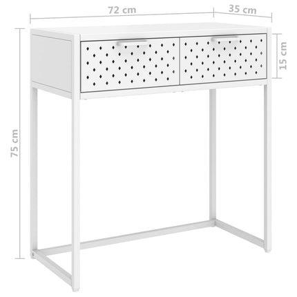 Konsolbord vit 72x35x75 cm stål