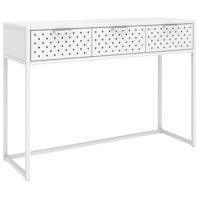 Konsolbord vit 106x35x75 cm stål