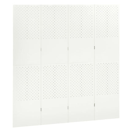 Rumsavdelare 4 paneler vit 160x180 cm stål