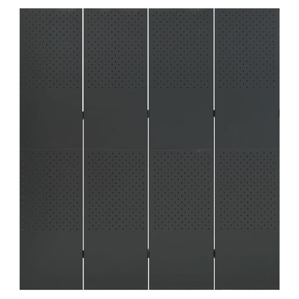 Rumsavdelare 4 paneler antracit 160x180 cm stål