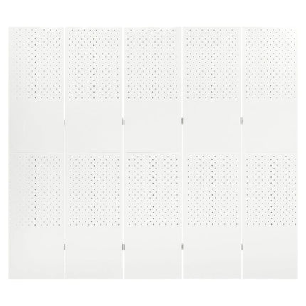 Rumsavdelare 5 paneler vit 200x180 cm stål