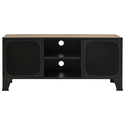TV-skåp rustik brun 105x36x47 cm metall och MDF
