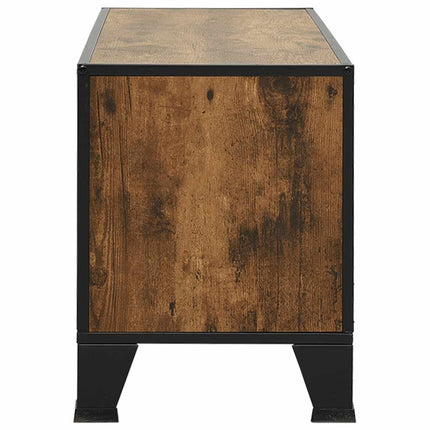 TV-skåp rustik brun 105x36x47 cm metall och MDF