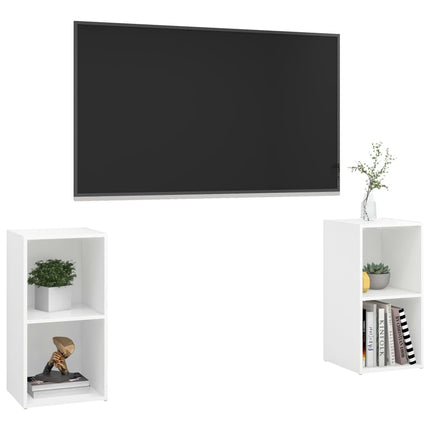 TV-skåp 2 delar vit 72x35x36,5 cm konstruerat trä