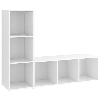 TV-skåp 2 st vit 107x35x37 cm konstruerat trä