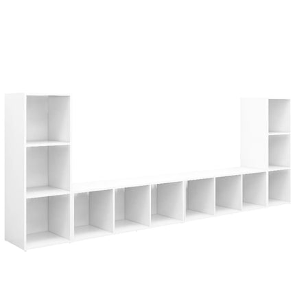 Tv-skåp 4 delar vit 107x35x37 cm konstruerat trä