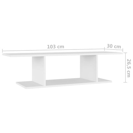 Väggmonterat tv-skåp vit 103x30x26,5 cm