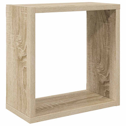Vägghylla kubformad 2 st sonoma-ek 30x15x30 cm