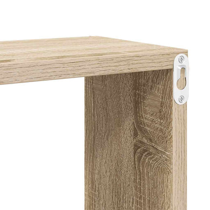 Vägghylla kubformad 2 st sonoma-ek 30x15x30 cm